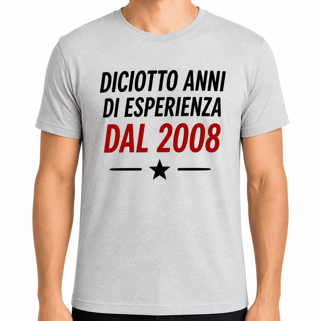 Maglietta per 18 anni – Diciotto anni di esperienza dal 2008