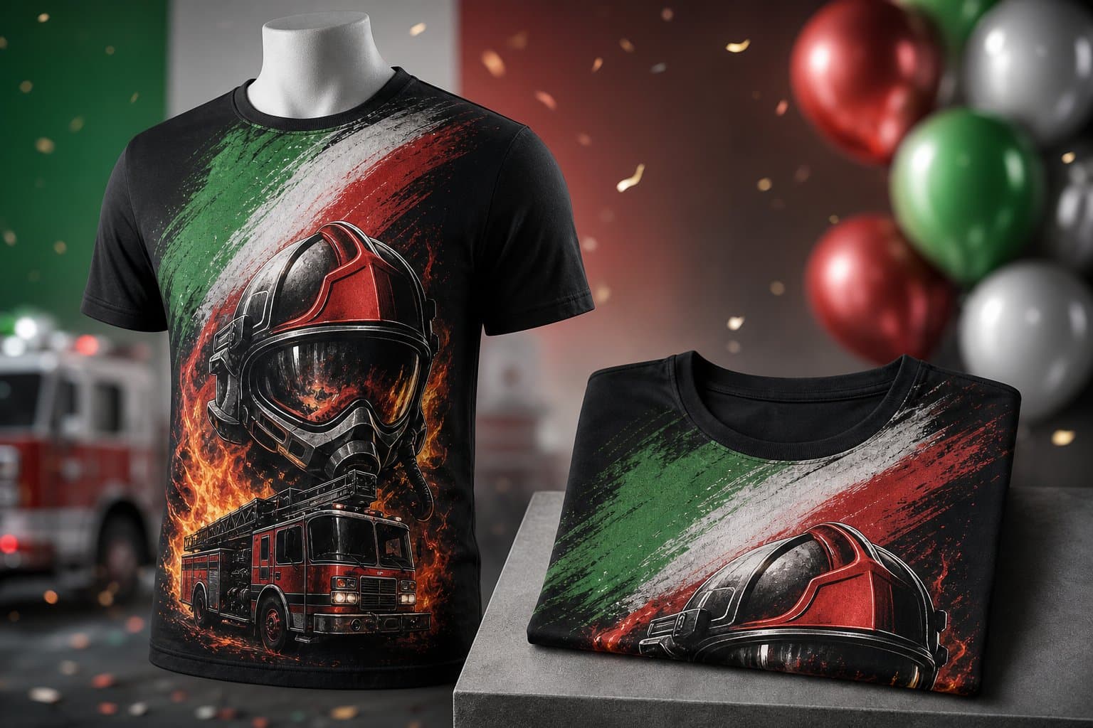 Maglietta pompieri con scritta regalo: festa VVF