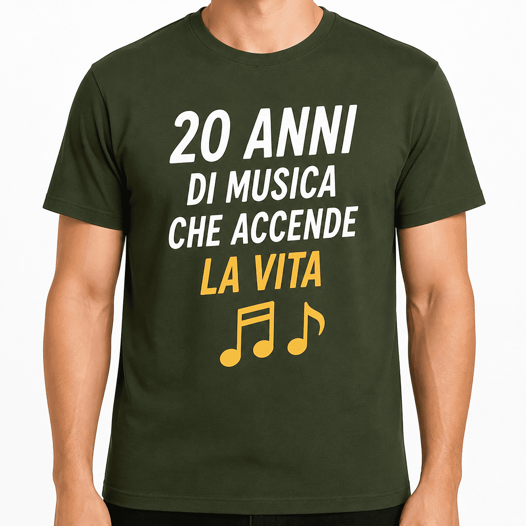 Maglietta per 20 anni – 20 anni di musica che accende la vita