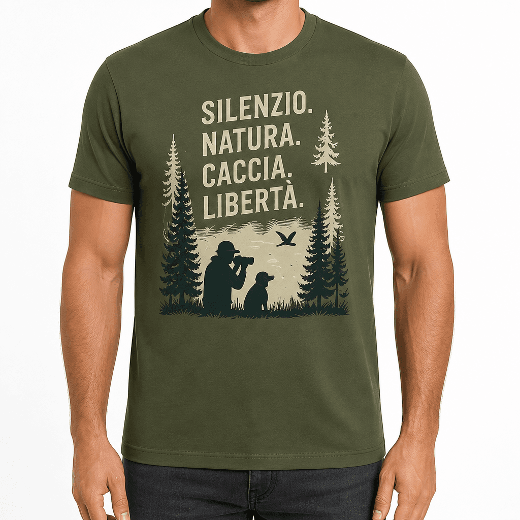 Maglietta da cacciatore – SILENZIO. NATURA. CACCIA. LIBERTÀ.