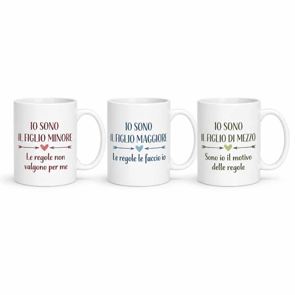 Set di tazze 3 pz fratelli sorelle