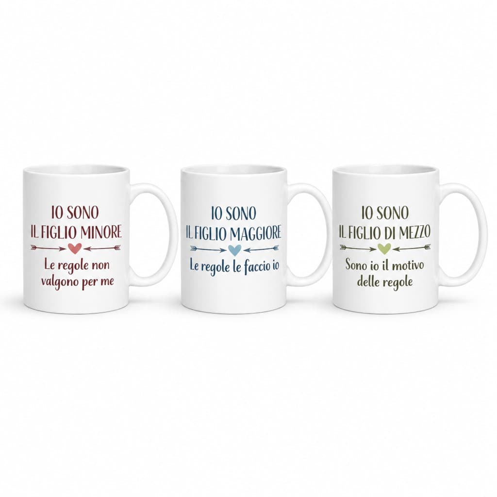 Set di tazze 3 pz fratelli sorelle