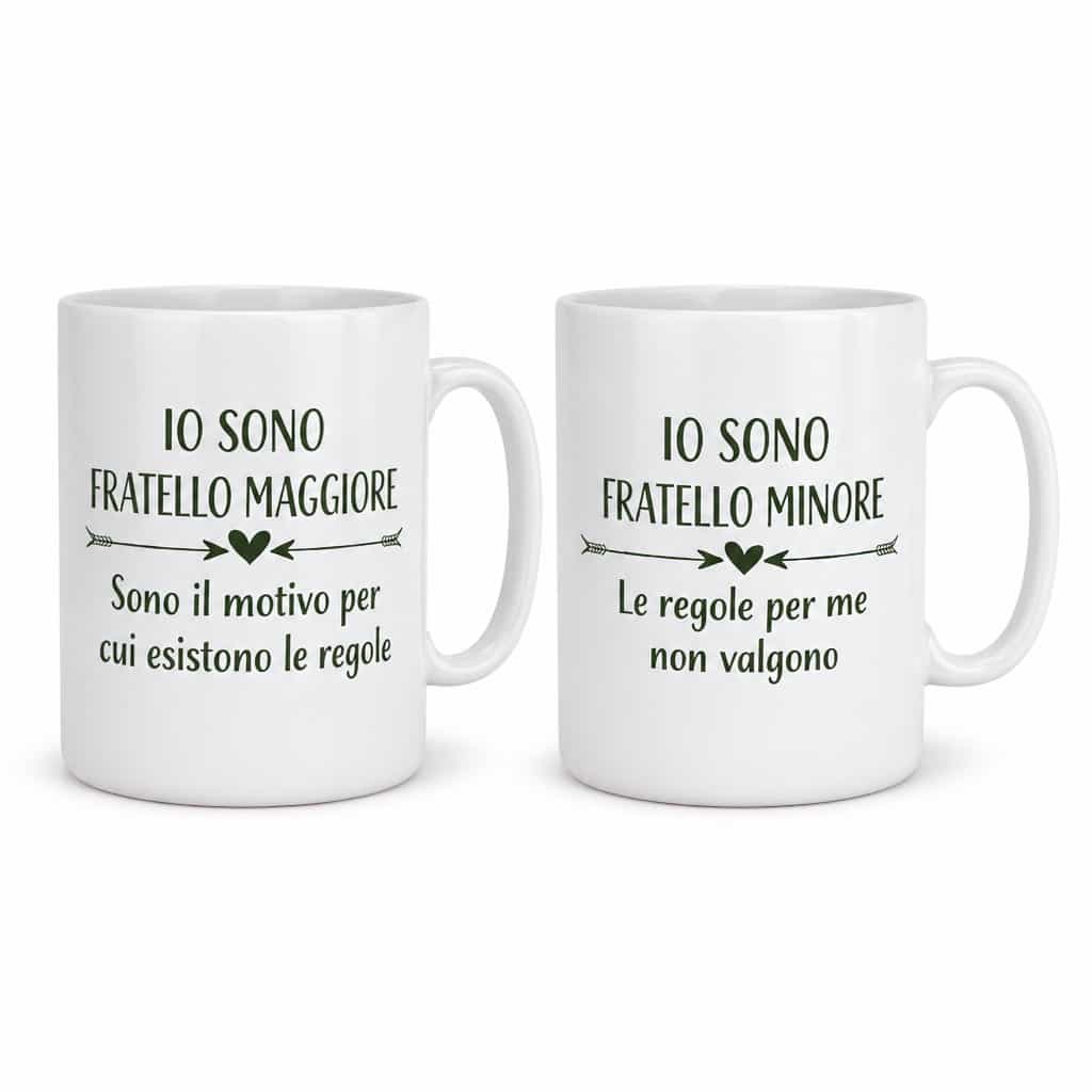 Set di tazze fratelli maggiore e minore