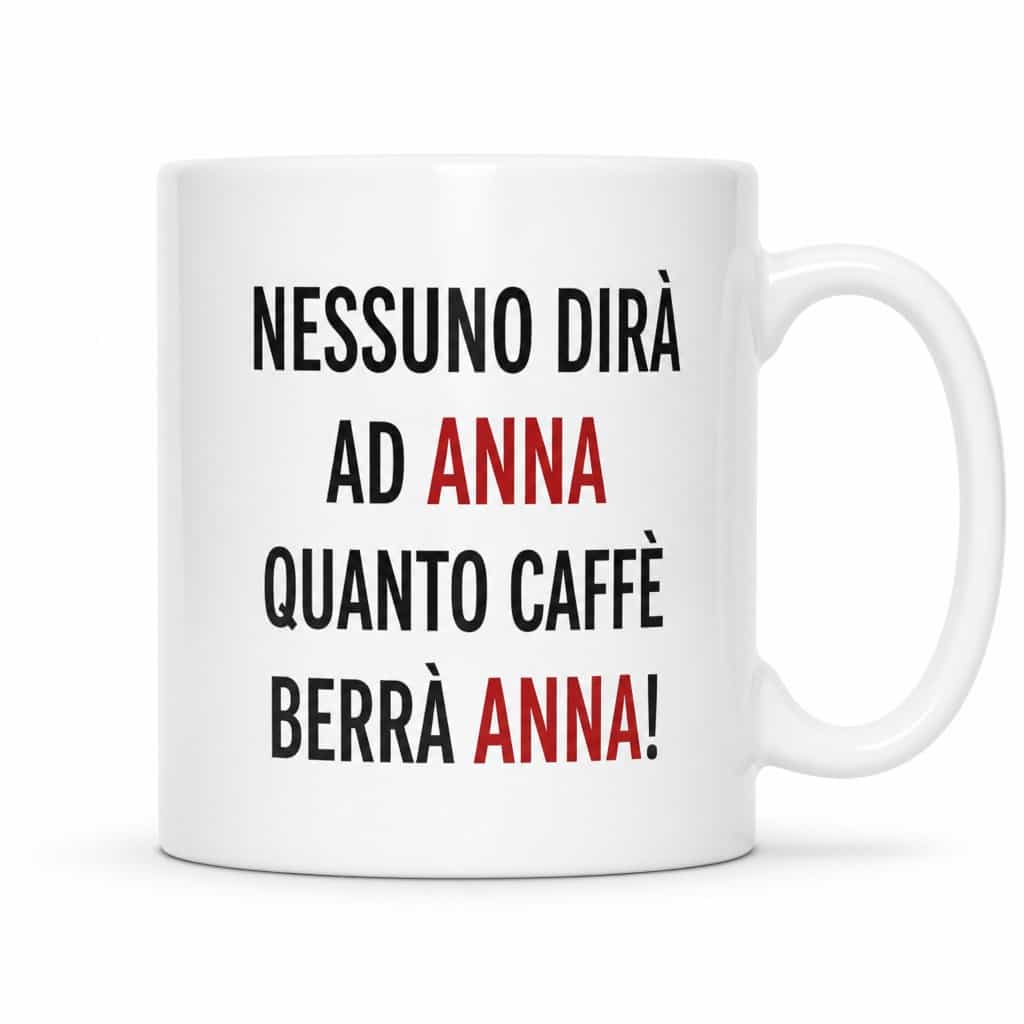 Tazza divertente caffè con nome a scelta