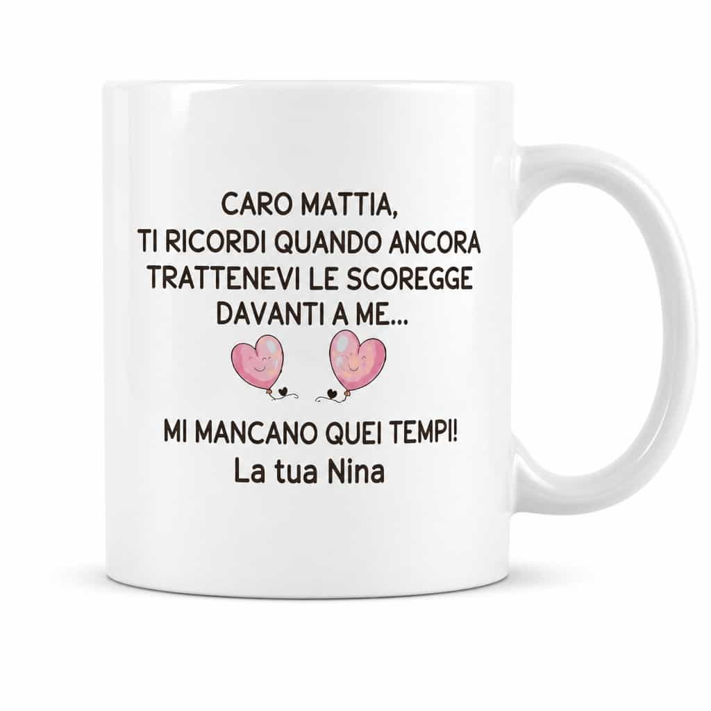 Tazza divertente coppie scoregge con nome a scelta
