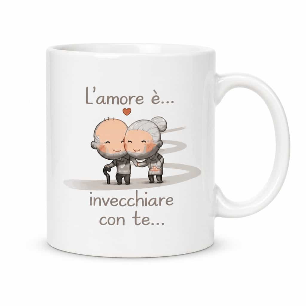Tazza divertente l'amore è invecchiare con te