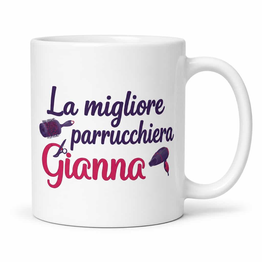 Tazza divertente migliore parrucchiera con nome a scelta