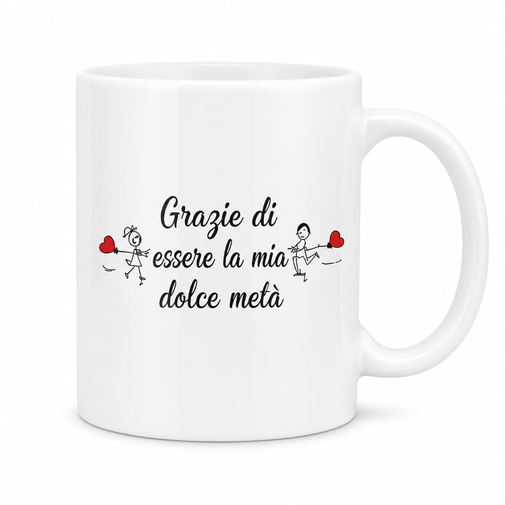 Tazza romantica San Valentino dolce metà