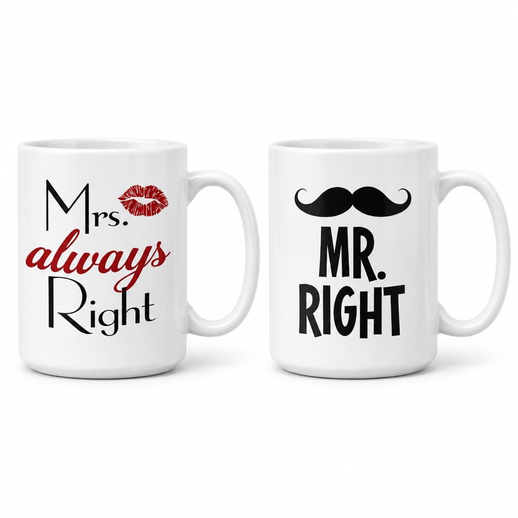 Tazze di coppia Mr e Mrs Right