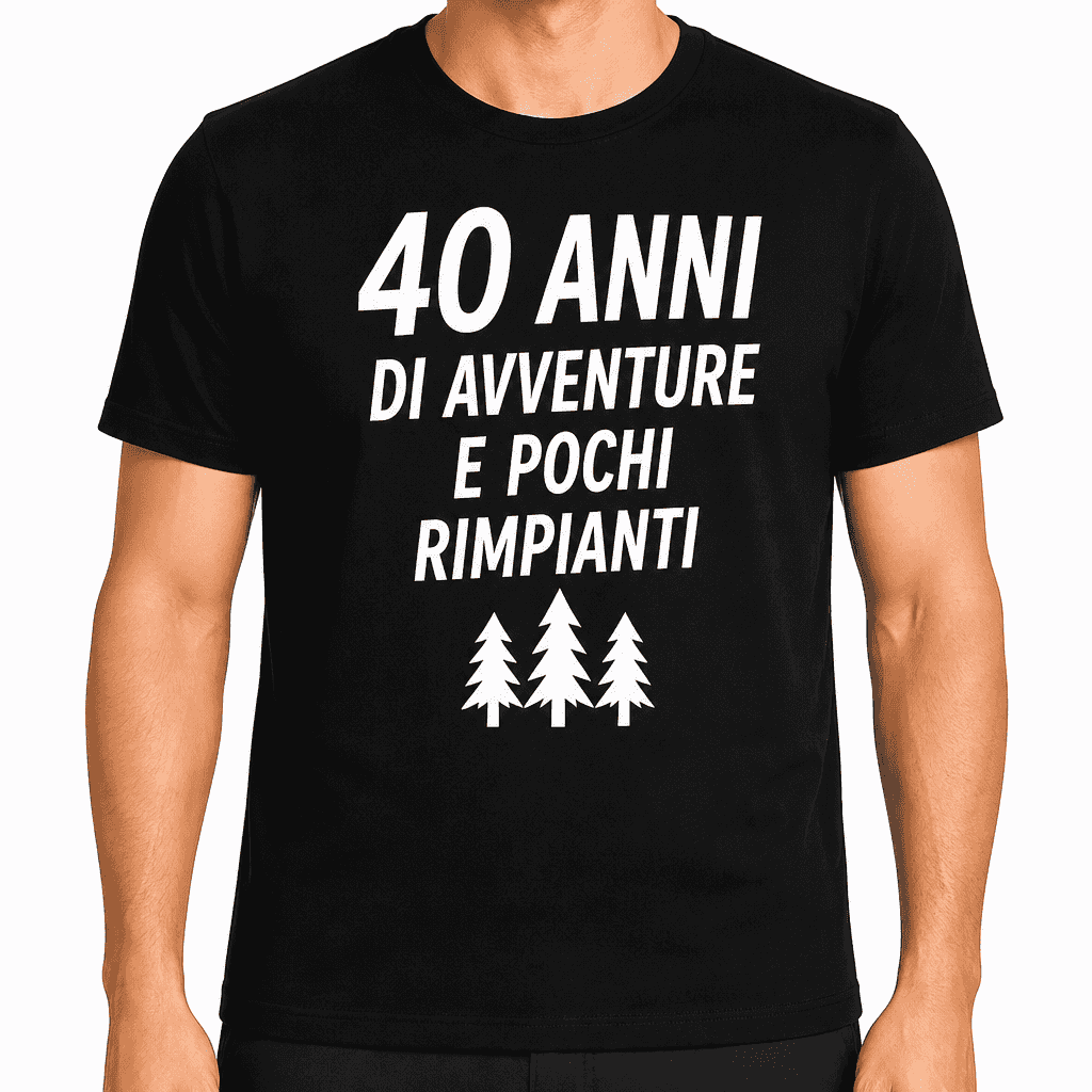 Maglietta per 40 anni – 40 anni di avventure e pochi rimpianti