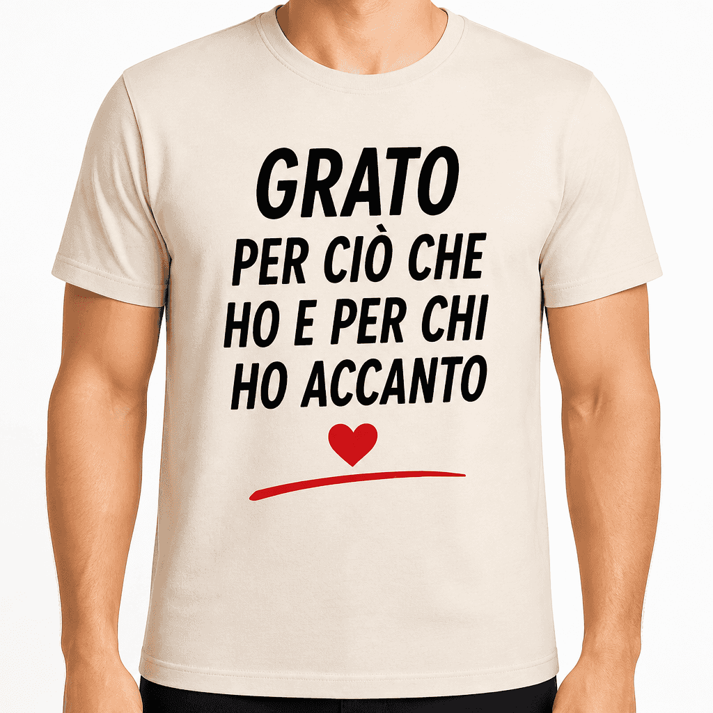 Maglietta per 40 anni – Grato per ciò che ho e per chi ho accanto