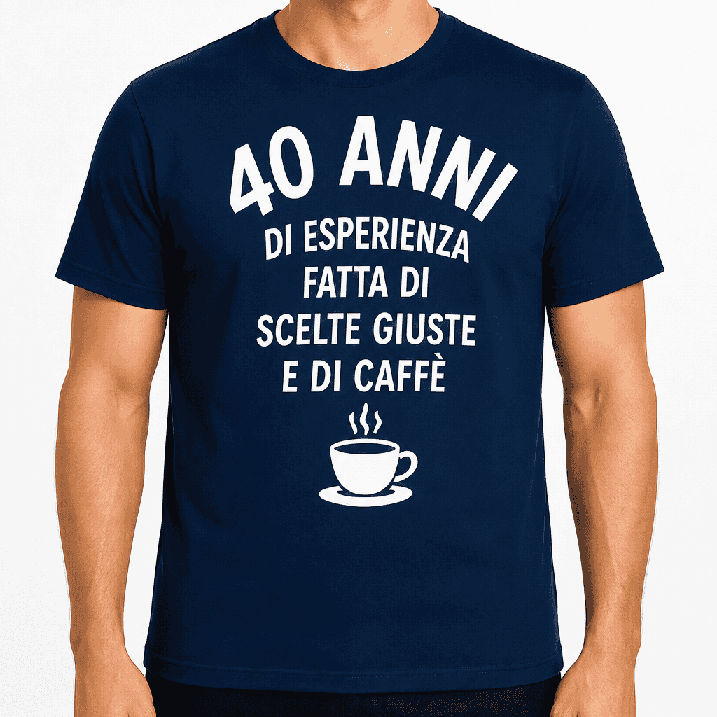 Maglietta per 40 anni – 40 anni di esperienza fatta di scelte giuste e di caffè