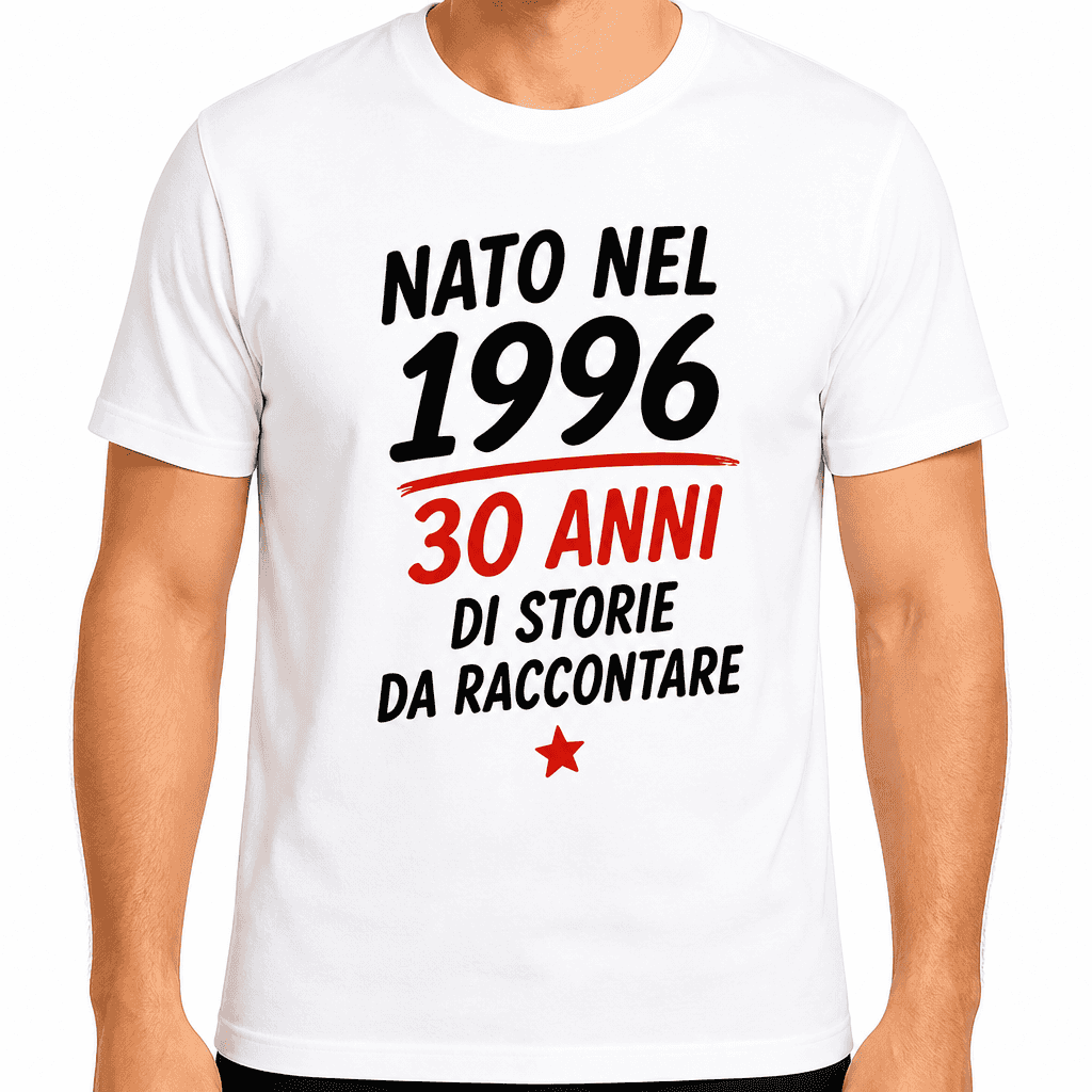 Maglietta per 30 anni – Nato nel 1996 30 anni di storie da raccontare