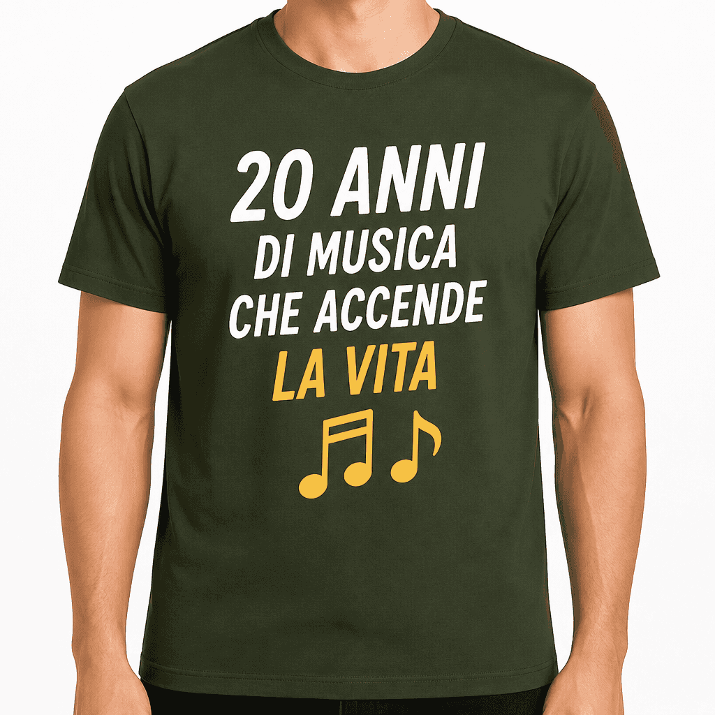Maglietta per 20 anni – 20 anni di musica che accende la vita