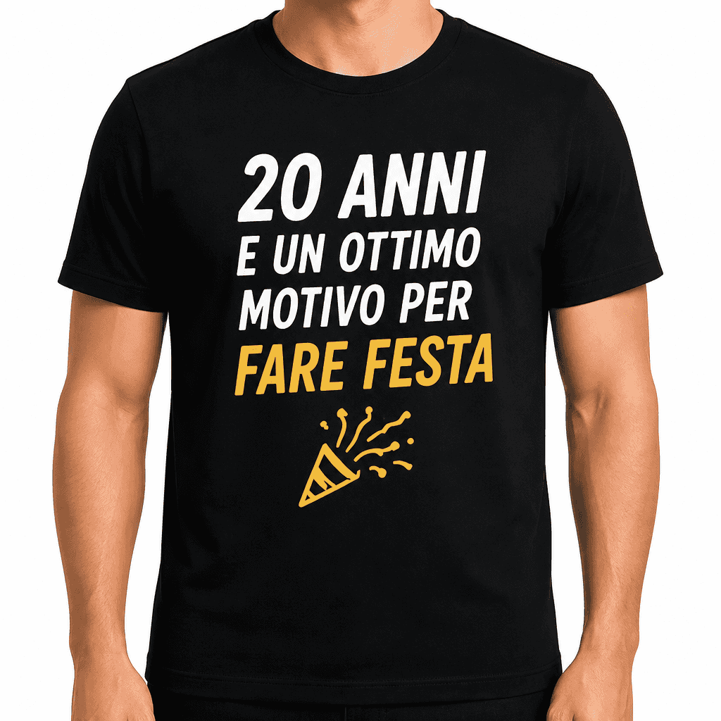 Maglietta per 20 anni – 20 anni e un ottimo motivo per fare festa