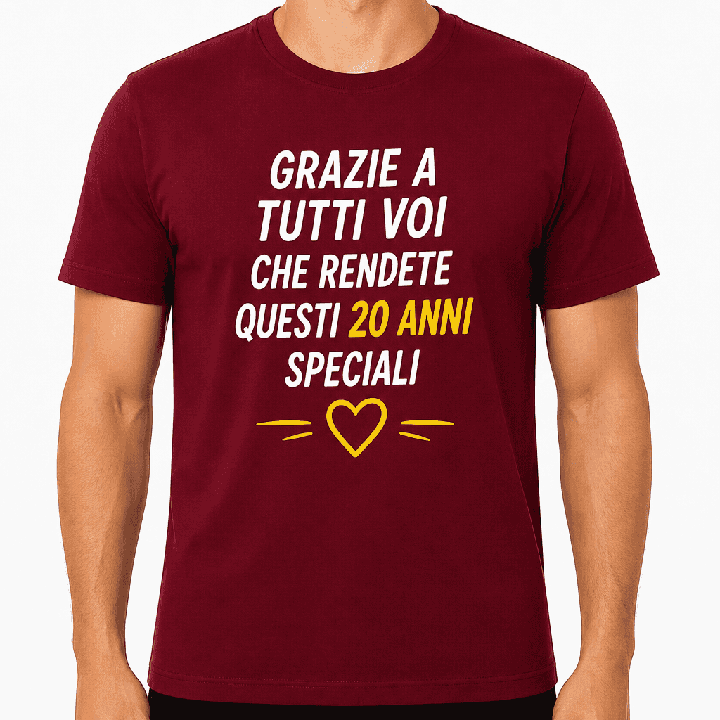Maglietta per 20 anni – Grazie a tutti voi che rendete questi 20 anni speciali