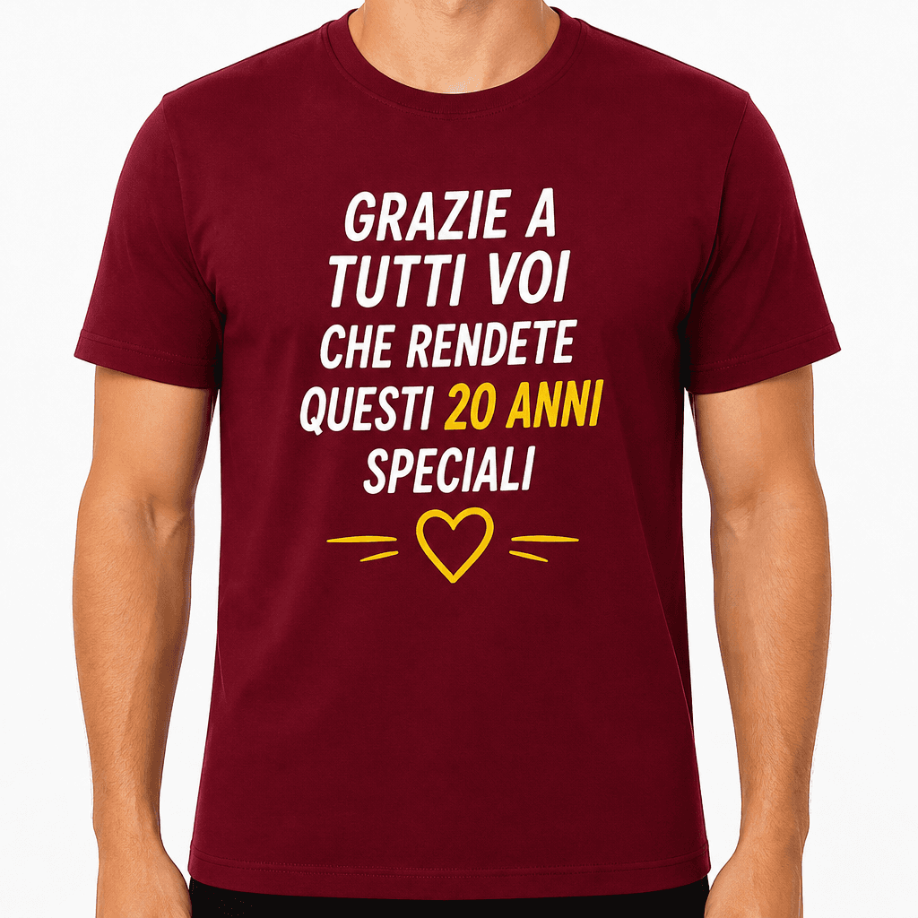 Maglietta per 20 anni – Grazie a tutti voi che rendete questi 20 anni speciali