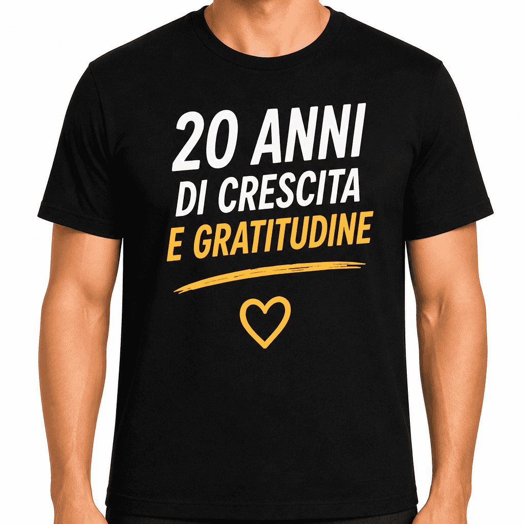 Maglietta per 20 anni – 20 anni di crescita e gratitudine