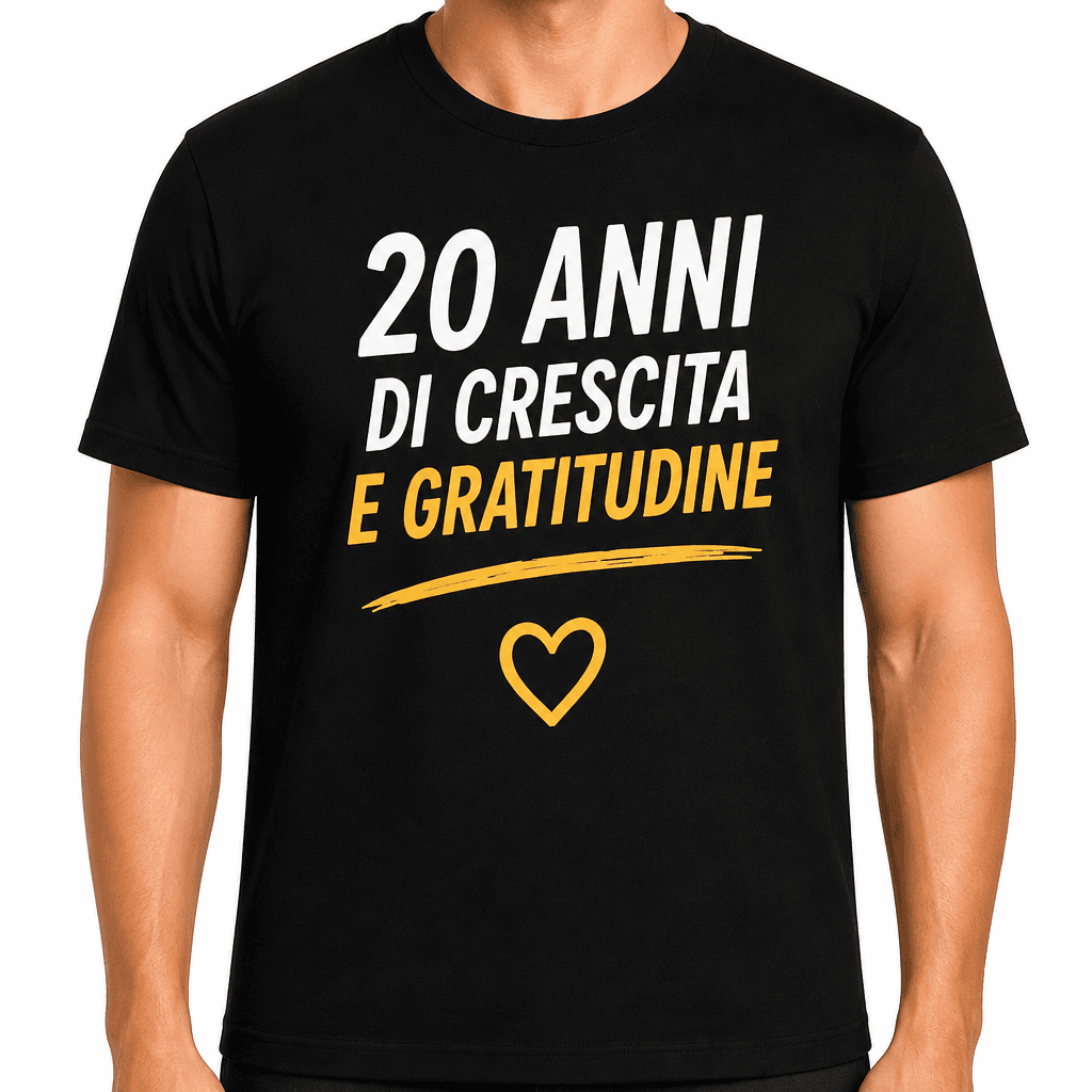 Maglietta per 20 anni – 20 anni di crescita e gratitudine