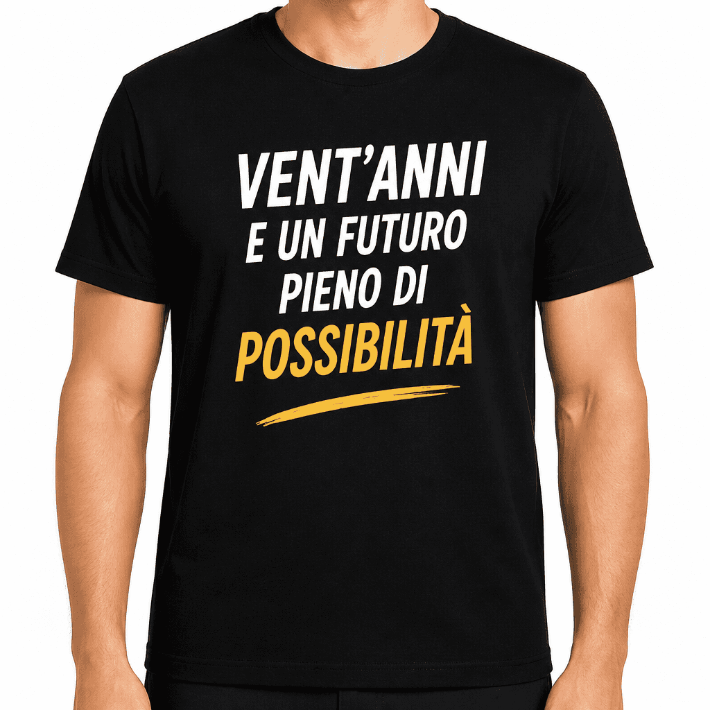 Maglietta per 20 anni – Vent’anni e un futuro pieno di possibilità