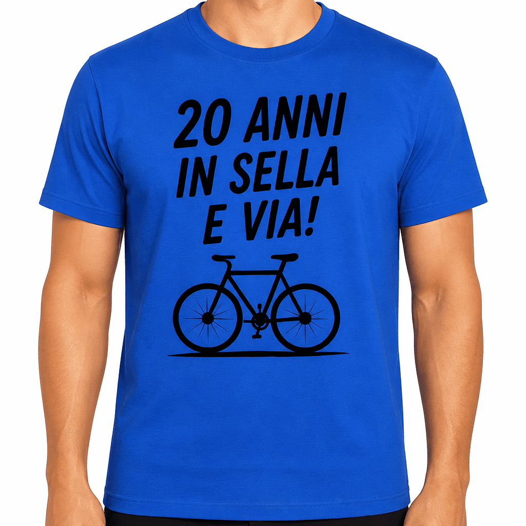 Maglietta per 20 anni – 20 anni in sella e via!