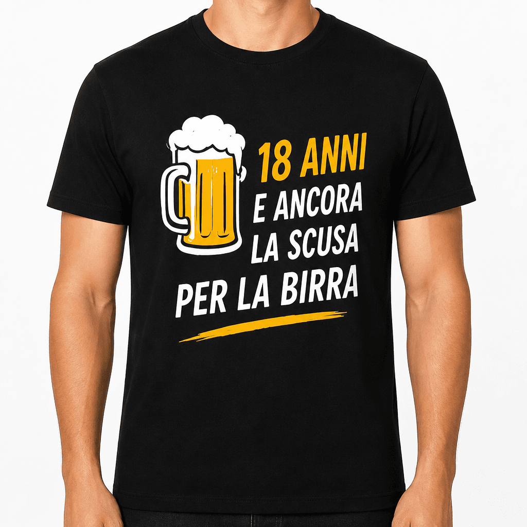 Maglietta per 18 anni – 18 anni e ancora la scusa per la birra
