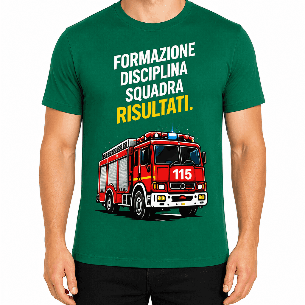 Maglietta pompiere – Formazione disciplina squadra risultati.