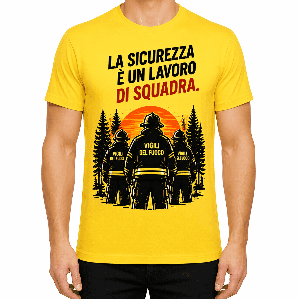 Maglietta pompiere – La sicurezza è un lavoro di squadra.