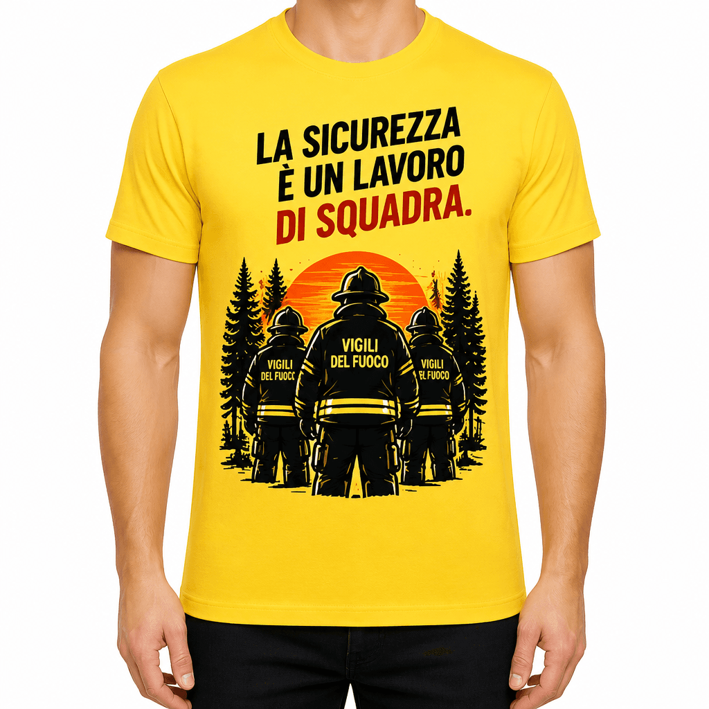 Maglietta pompiere – La sicurezza è un lavoro di squadra.