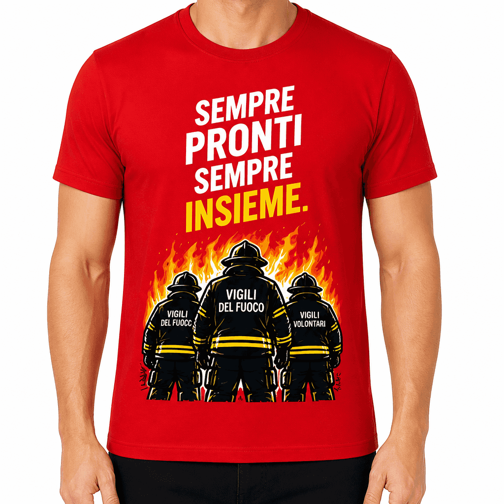 Maglietta pompiere – Sempre pronti sempre insieme.