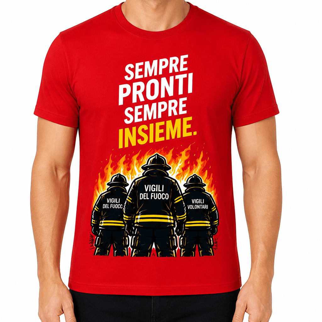 Maglietta pompiere – Sempre pronti sempre insieme.