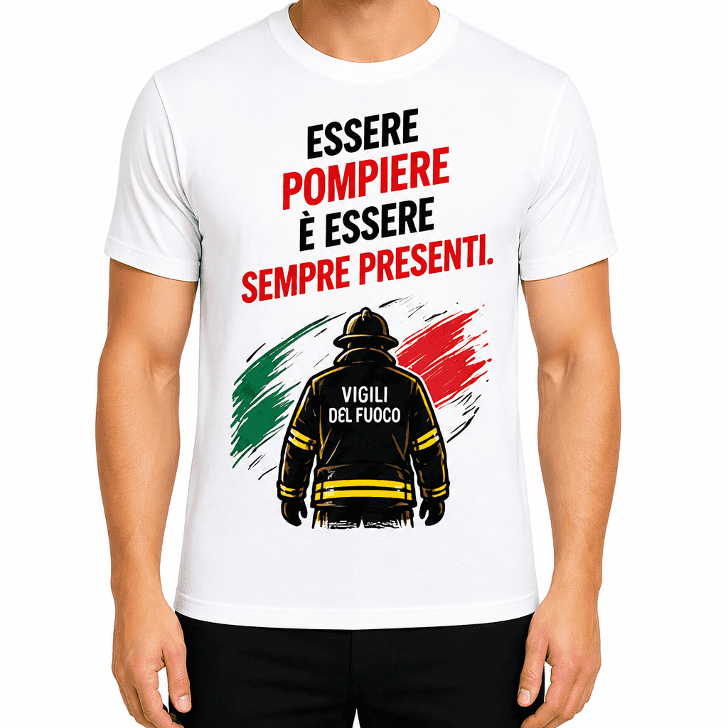 Maglietta pompiere – Essere pompiere è essere sempre presenti.