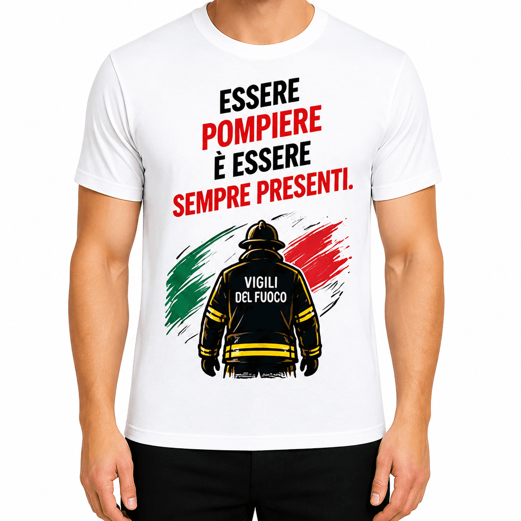 Maglietta pompiere – Essere pompiere è essere sempre presenti.