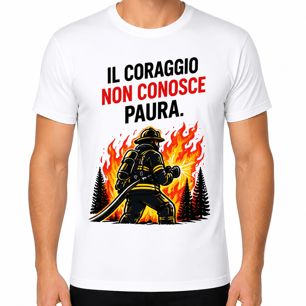 Maglietta pompiere – Il coraggio non conosce paura.