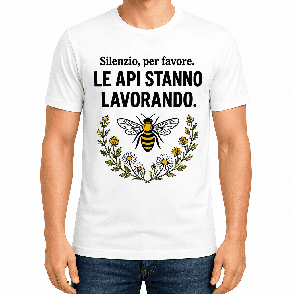 Maglietta da apicoltore – Silenzio, per favore. Le api stanno lavorando.