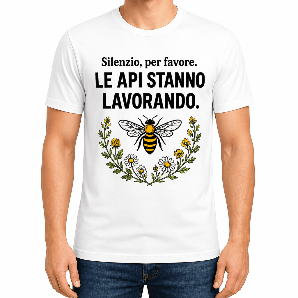 Maglietta da apicoltore – Silenzio, per favore. Le api stanno lavorando.