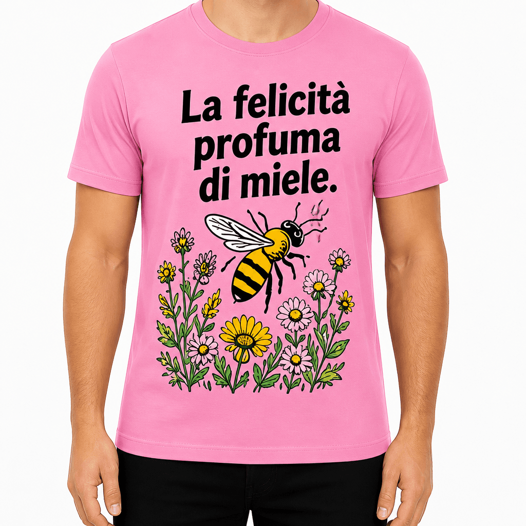 Maglietta da apicoltore – La felicità profuma di miele.