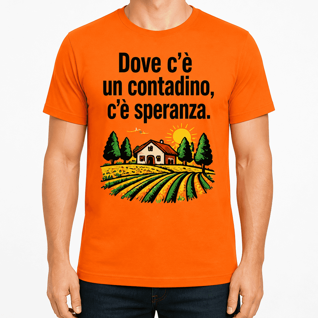 Maglietta per contadino – Dove c'è un contadino, c'è speranza.