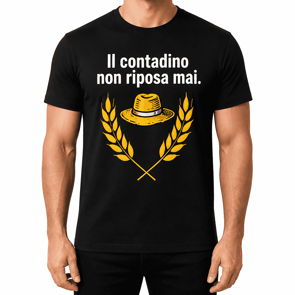 Maglietta per contadino – Il contadino non riposa mai.