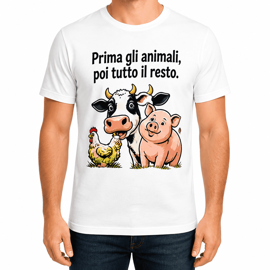 Maglietta per contadino – Prima gli animali, poi tutto il resto.