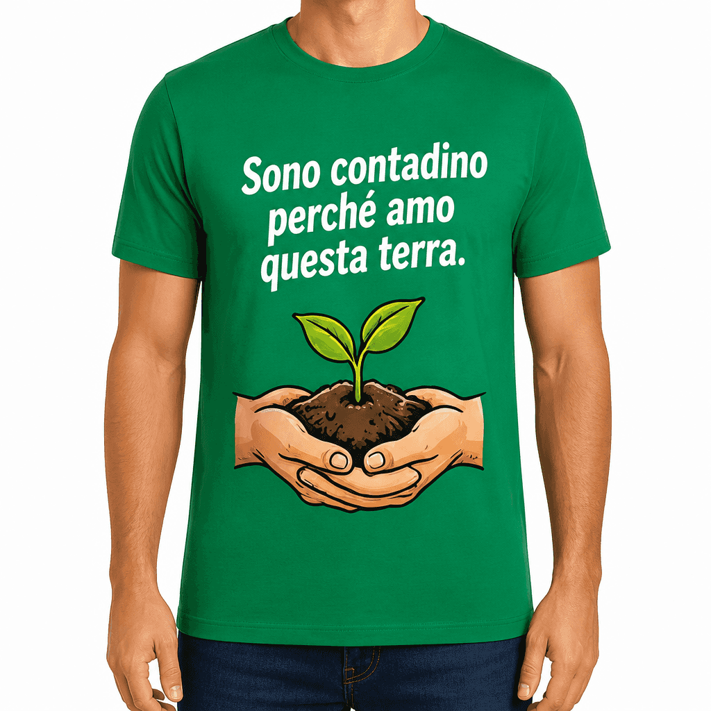 Maglietta per contadino – Sono contadino perché amo questa terra.