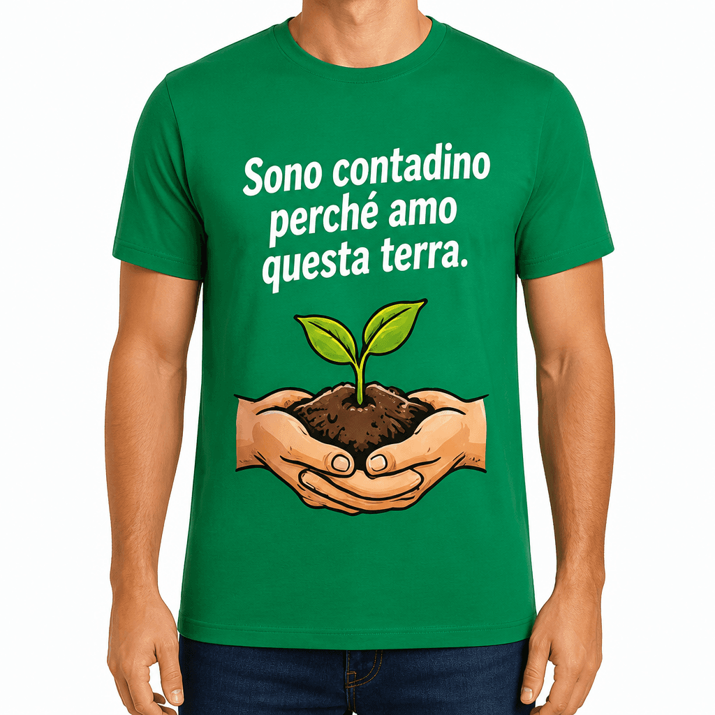 Maglietta per contadino – Sono contadino perché amo questa terra.