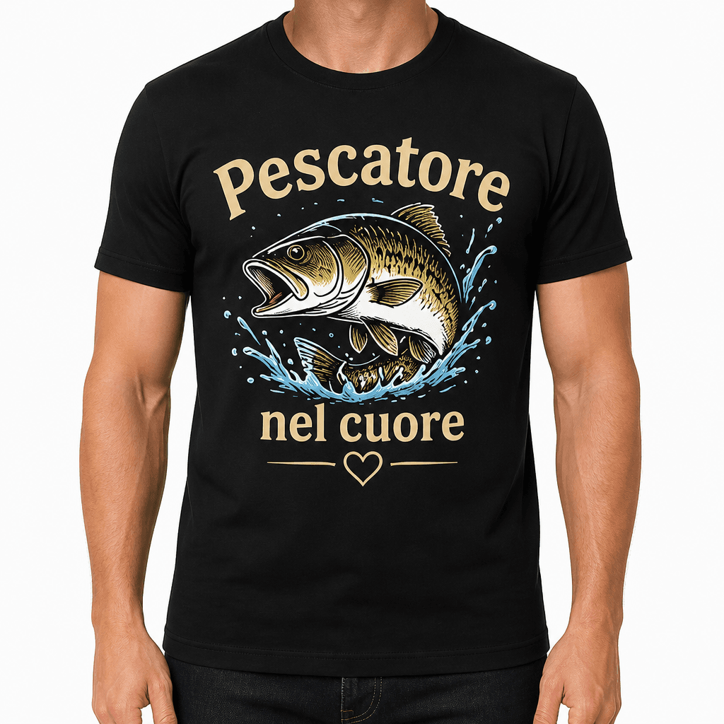 Maglietta da pesca – Pescatore nel cuore
