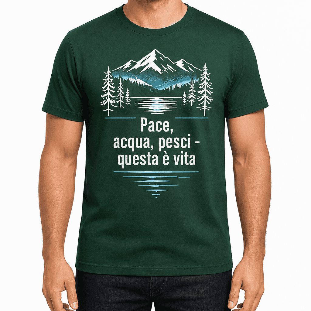 Maglietta da pesca β Pace, acqua, pesci - questa Γ¨ vita