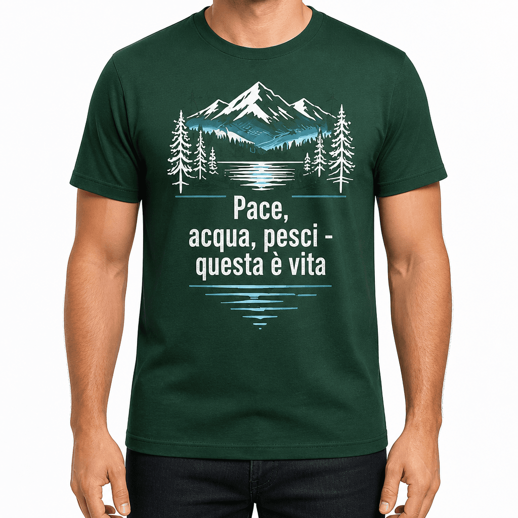 Maglietta da pesca – Pace, acqua, pesci - questa è vita