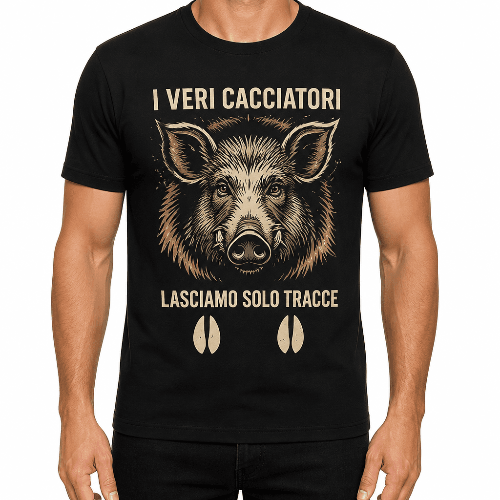 Maglietta da cacciatore – I VERI CACCIATORI LASCIAMO SOLO TRACCE