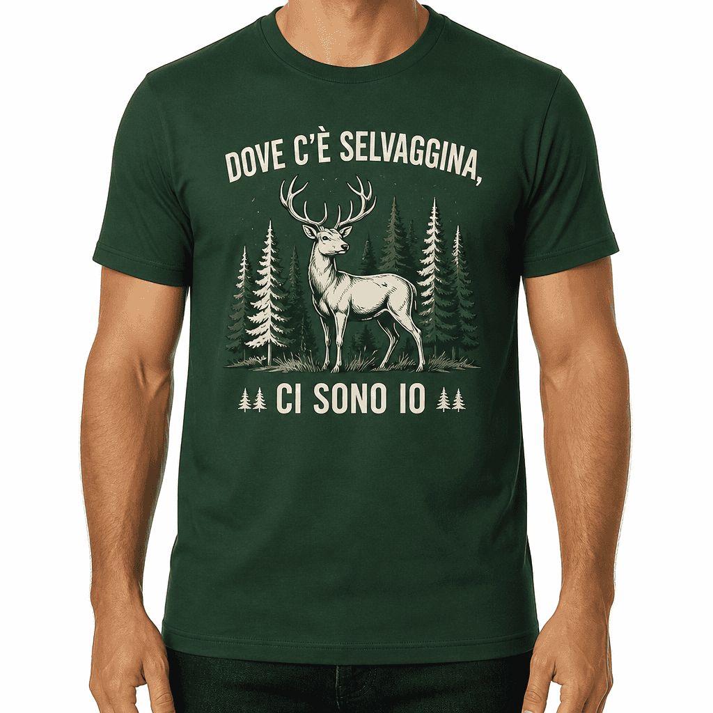 Maglietta da cacciatore – DOVE C'È SELVAGGINA, CI SONO IO