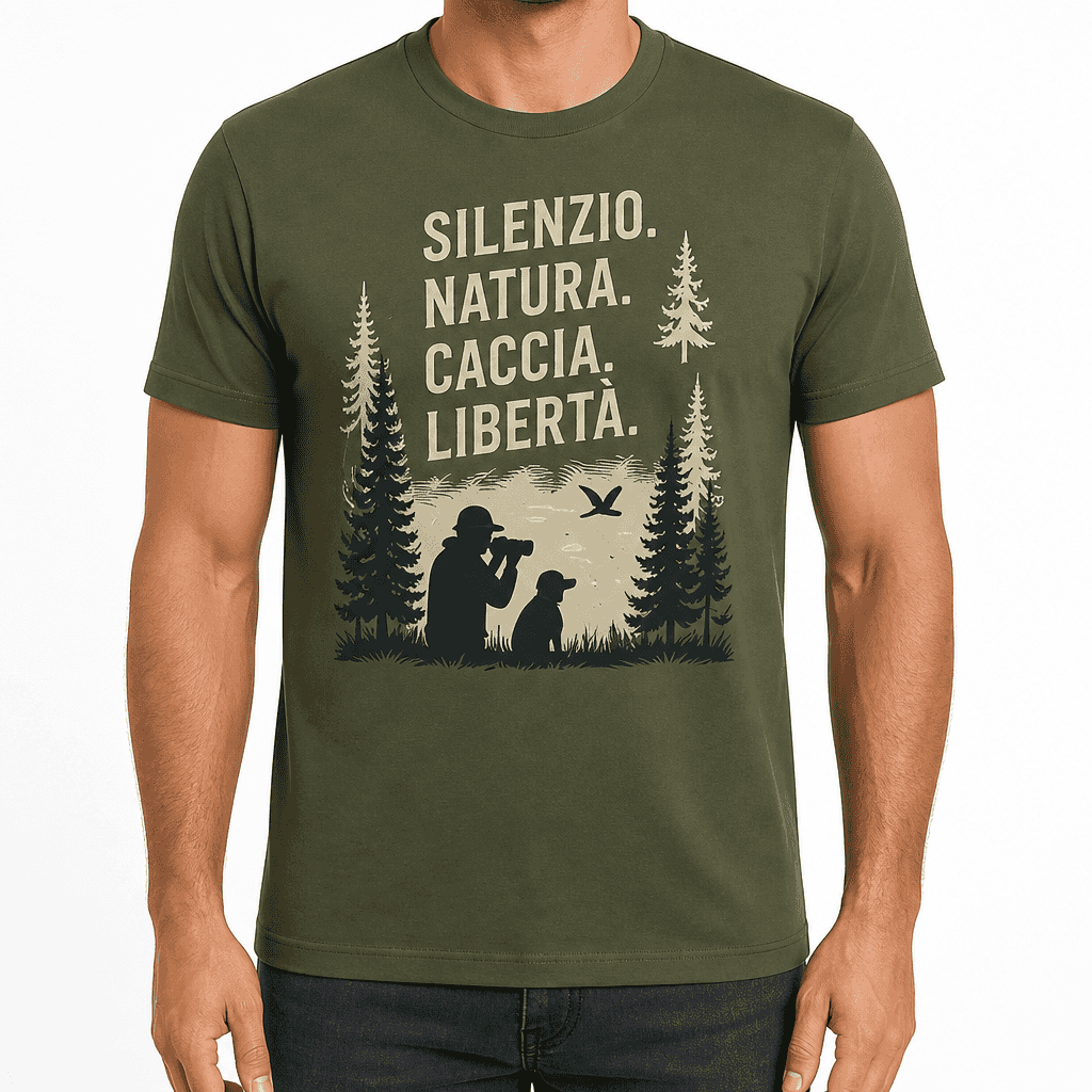 Maglietta da cacciatore – SILENZIO. NATURA. CACCIA. LIBERTÀ.
