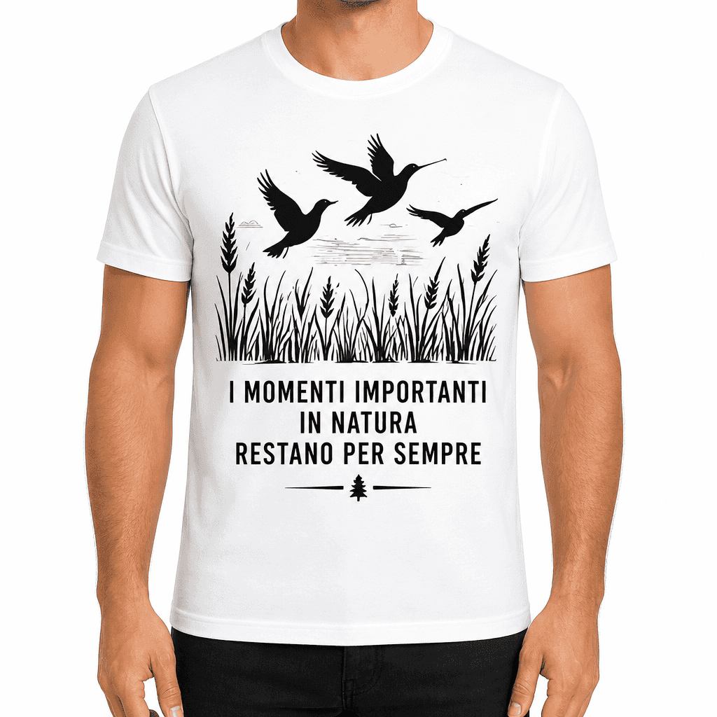 Maglietta da cacciatore – I MOMENTI IMPORTANTI IN NATURA RESTANO PER SEMPRE