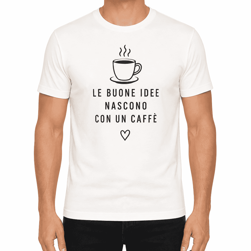 Maglietta per collega – Le buone idee nascono con un caffè